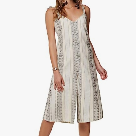 O'Neill Pants - NWT O'Neill Margarita Romper Size Small Jumper 100% Cotton Vertical Stripes